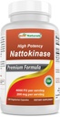 Best Naturals High Potency Nattokinase 4000 FU Pro Servieren/ 200 mg pro Servieren, 240 Vegetarain Kapseln. Nicht-GVO, Glutenfrei.