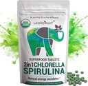 Comprimés de Chlorella Spiruline Biologique - 50 portions - 2-en-1 Superfood Algae Supplément pour le soutien naturel immunitaire, la désintoxication et l'énergie boost. Chlorophylle organique. Espiruline