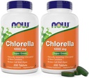 Chlorella 1000mg Comprimés - 200 Compte (paquet de 2) - Chlorophylle naturelle, bêta-carotène - Non-OGM, végétalien - Supplément alimentaire vert pour les femmes et les hommes