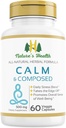 Nature's Health Calm and Composed – Valerian Root and Passion Flower Formula – Daily Stress – Entspannungsergänzung – 1000 mg pro Servierung – 60 vegetarische Kapseln