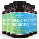 Zentastic Probiotics & Prebiotics Supplement - 50 Billion CFU - für Männer & Frauen Immun- & Verdauungs-Gesundheit - 16 Strains - Regal Stabil - 300 Delayed Release Veggie Capsules