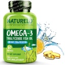 NATURELO Burpless Omega 3 Fish Oil Supplement - 1100mg Triglycerid Omega-3, EPA + DHA, flüssiges Fischöl für Herz, Auge, Gehirn, Gelenkgesundheit - 60 Softgels, 2 Monate Versorgung
