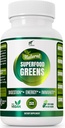Bio Vegan Super Greens Kapseln mit Ashwagandha - Immununterstützung mit allen natürlichen ganz Nahrung Nährstoffe Chlorella, Moringa, Spirulina, Turmeric, Kale. Verbessern Sie Verdauung, Boost Energy - Detox Pillen