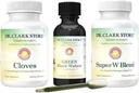 Dr Clark Store Kit de soutien et de nettoyage intestinal - avec la teinture verte originale des noyers noirs, Wormwood et Cloves-Aides maintenir la fonction intestinale optimale