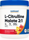 Nutricost L-Citrulline Malate 2:1 (300g) Punch Fruit - Support d'entraînement, Performance musculaire, Booster d'oxyde nitrique - Supplément de fitness en poudre, 75 portions