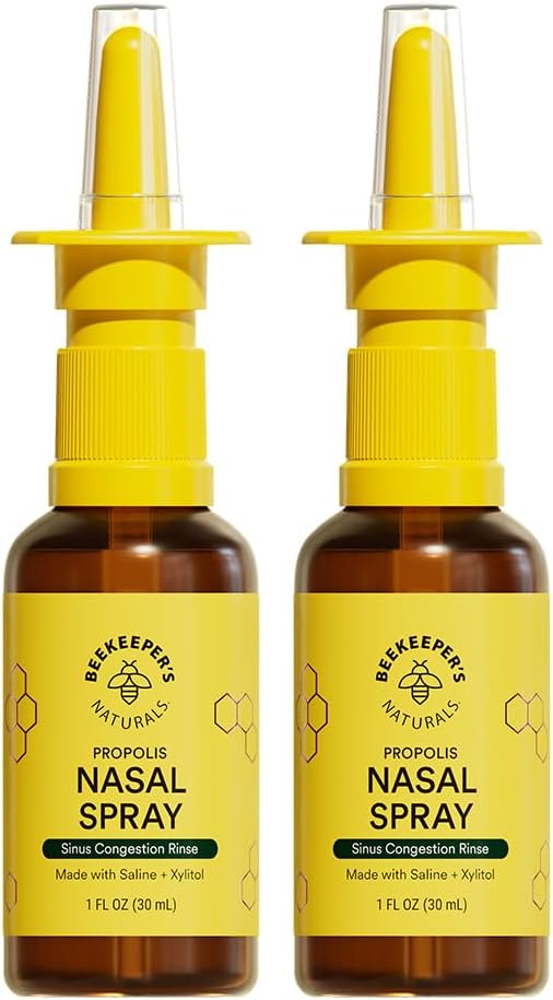 Imker Naturals Nasal Spray für Erwachsene mit Propolis, Xylitol & Saline, Clears Nasal Congestion, Moisturizes Sinus Canal, & Decongest Sinus Cavities, 1 fl oz(Pack von 2)