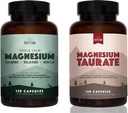 Natural Rhythm Day & Night Bundle - Triple Calm Magnesium 150mg, 120 Kapseln + Magnesium Taurate 750mg (150mg Elemental Magnesium) 120 Kapseln