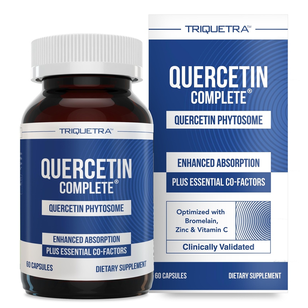 Quercetin Complete® Quercetin Phytosome mit 50X Höhere Absorption, Klinisch bewährte und patentierte Quercefit – effektivste Form von Quercetin – Verbessert mit Bromelain, Zink & Vitamin C (60 Kapseln)