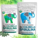 Chlorella Spirulina Pulver Bio + Spirulina Chlorella Tabletten | Organic| Reich an Chlorophyll | Grüns Superfood Pulver & Tablets Bundle