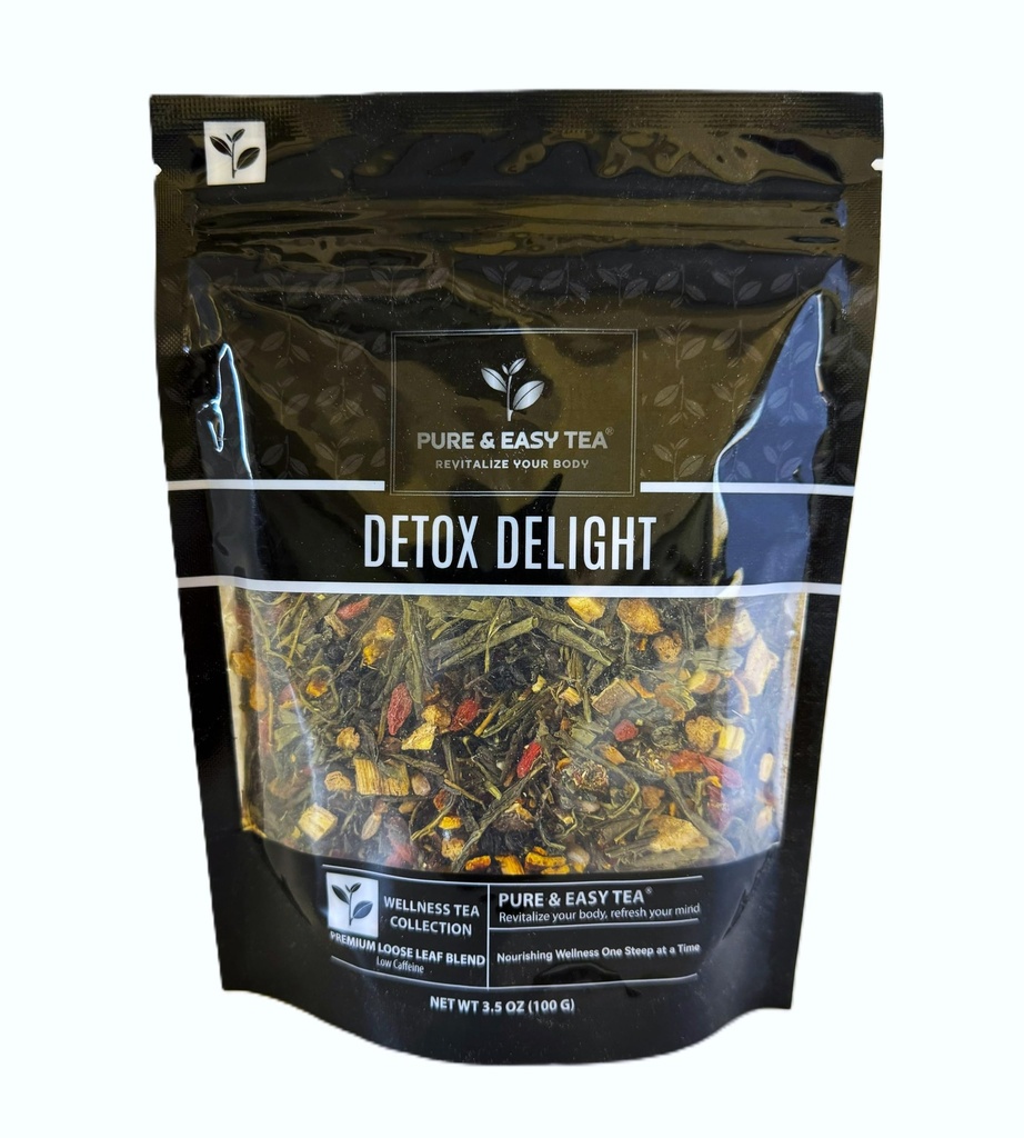 Reiner und einfacher Tee, Detox Delight, 30-Tage-Detox, unterstützt gesundes Schlanken, Leber, Gut & Colon Cleanse, Advanced Full Body Blend, 100g/3.5oz