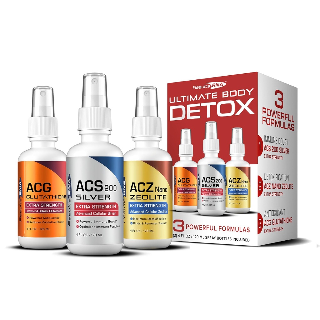 Ergebnisse RNA–Ultimate Body Detox Extra Strength System – ACS 200 Silver/ACZ Zeolite/ACG Glutathione Detoxify, Boost Immunity & Reduce Oxidative Stress