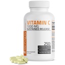 Bronson Vitamine C 1000 mg Libération prolongée Acide ascorbique non-OGM, 250 comprimés