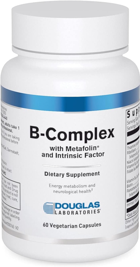 Douglas Laboratories B-Complexe avec/Métafoline , Supplément B complet pour soutenir les cellules sanguines, les hormones et le système nerveux* , 60 capsules