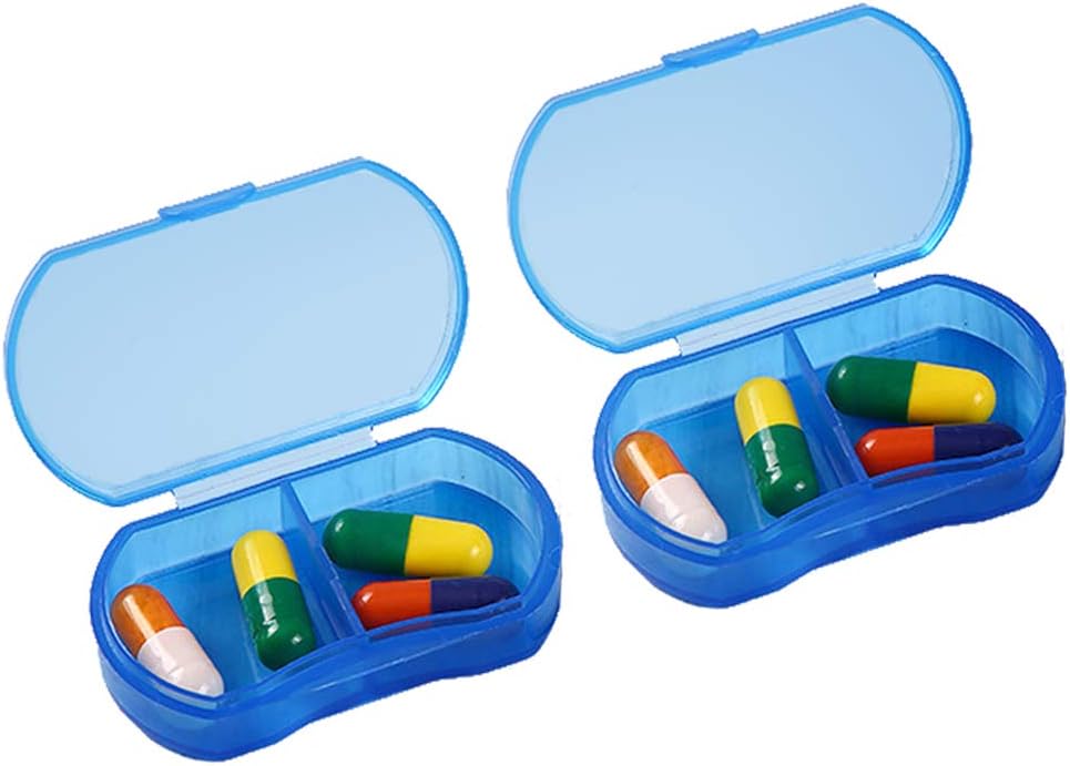 2PCS Pill Case Organizer Pocket Small Pill Holder, Täglich AM &amp; PM Behälter, Medizin Halter, Ideal für Medikamente, Vitamin, Ergänzung, Perfekt für Reisen, Ideal für Geld