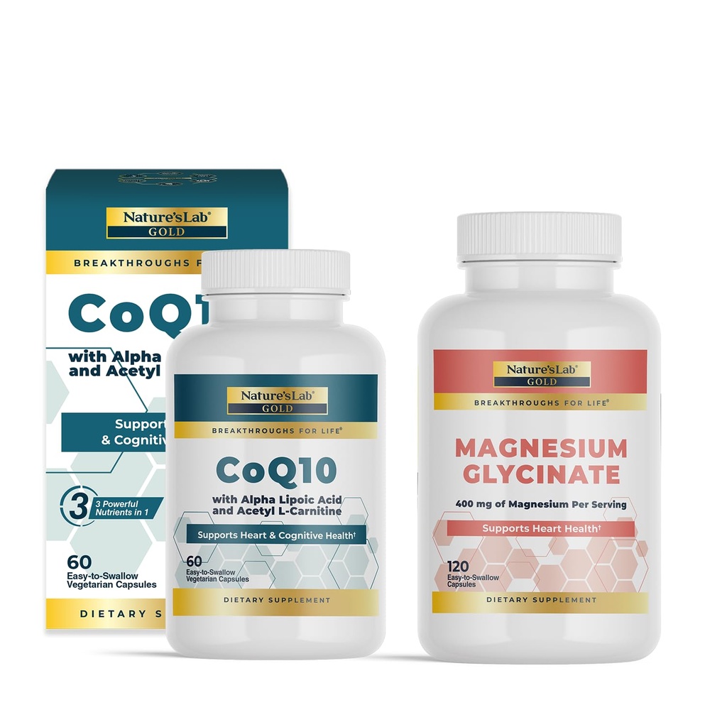 Nature's Lab Gold CoQ10 + Alpha Lipsäure + Acetyl L-Carntine HCL + Magnesium Glycinat 400mg