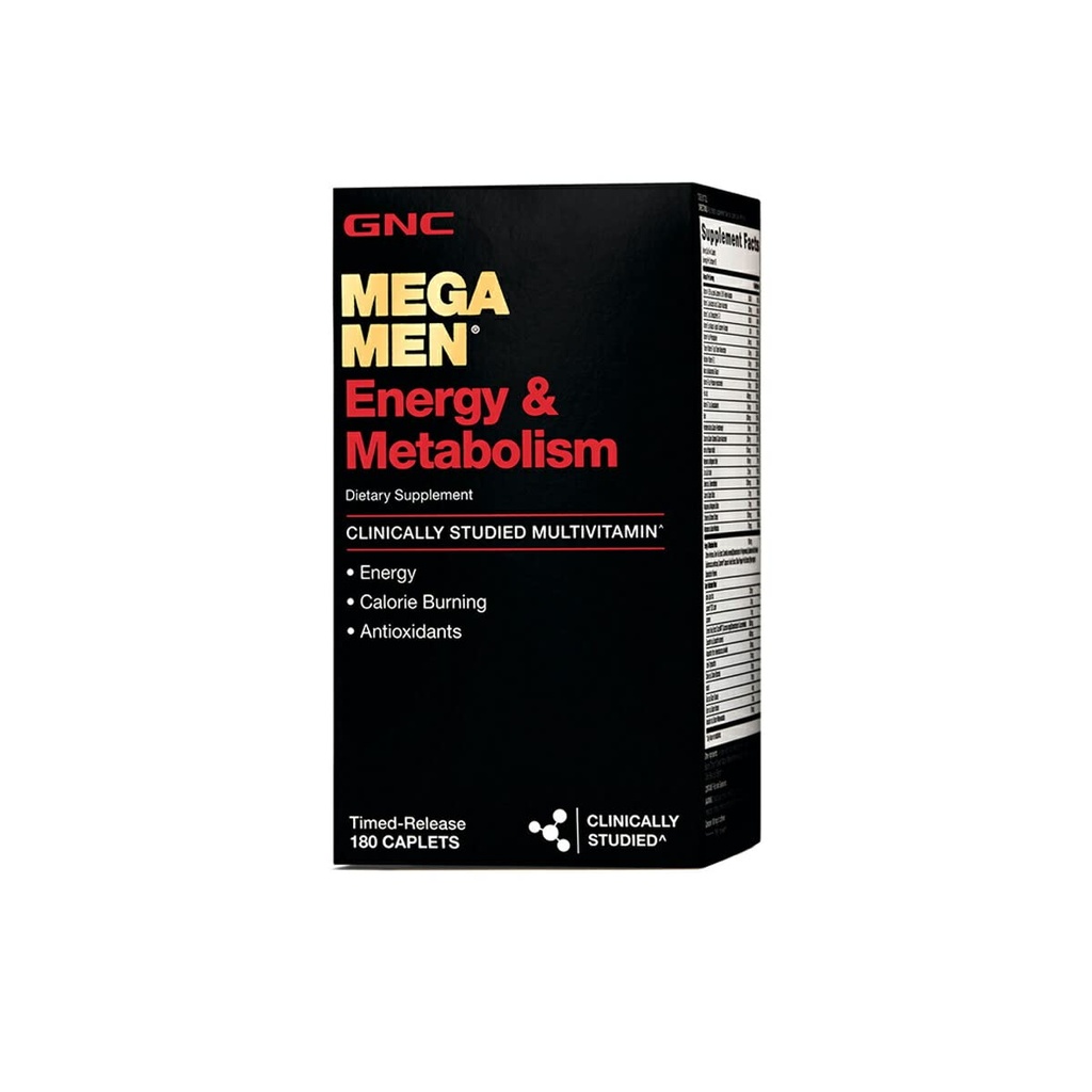 GNC Mega Hommes Énergie et métabolisme Multivitamines Augmentation de l'énergie et combustion de calories