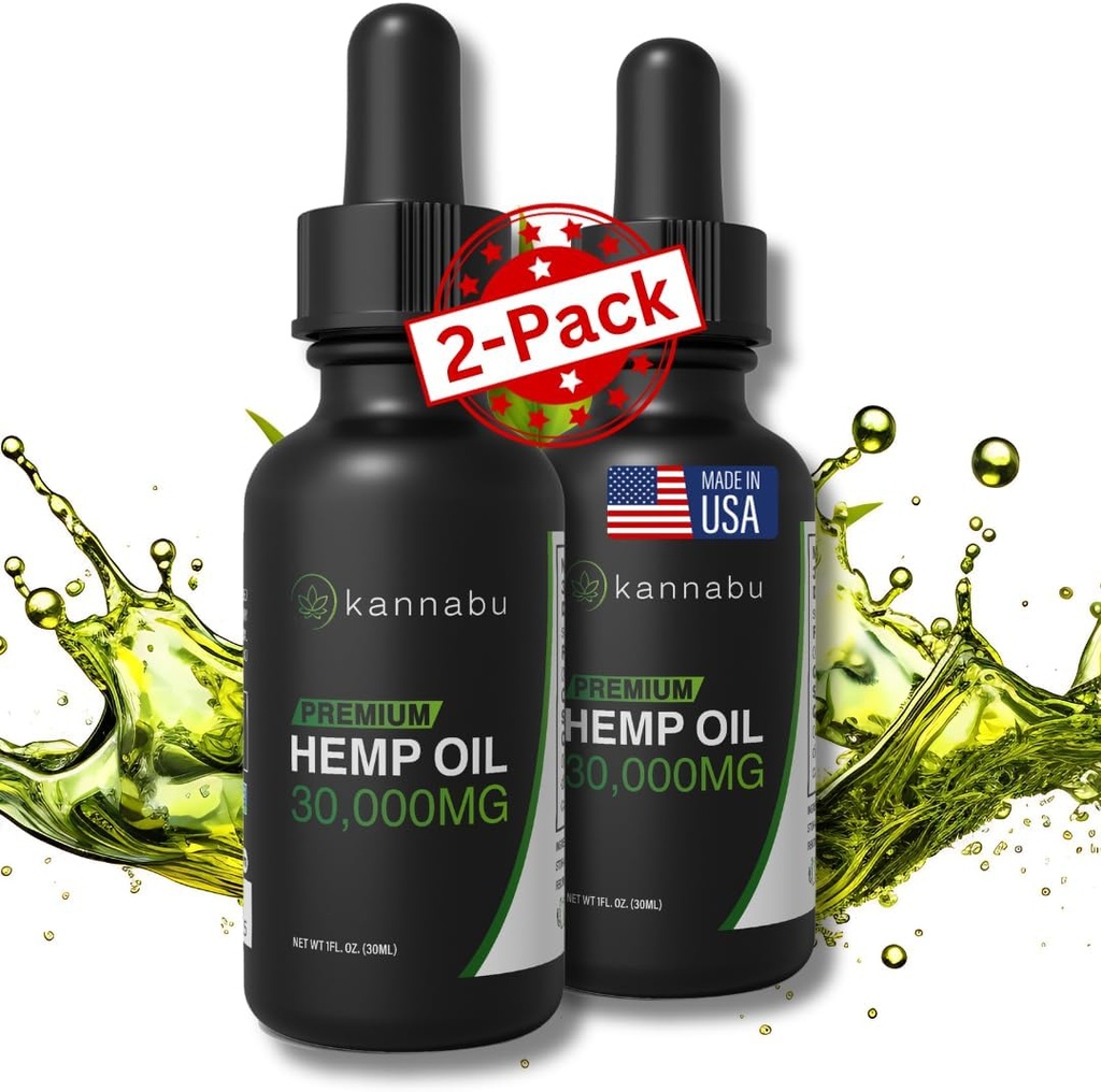 Premium Hanföl | Komplette Quelle von Omega 3 6 9 Fettsäuren, essentielle Aminosäuren & Antioxidantien | Hemp Seeds | Vegan Gluten Free Kosher Non GMO (1 Fl Oz - Paket von 2)