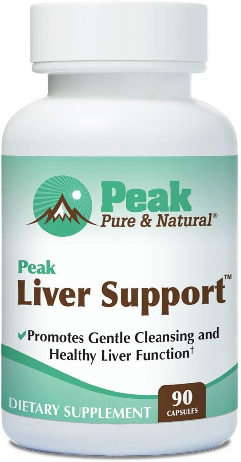 Peak Pure & Natural Peak Liver Support Lait Thistle Based Liver Support Supplément de nettoyage et de désintoxication du foie 90 Capsules