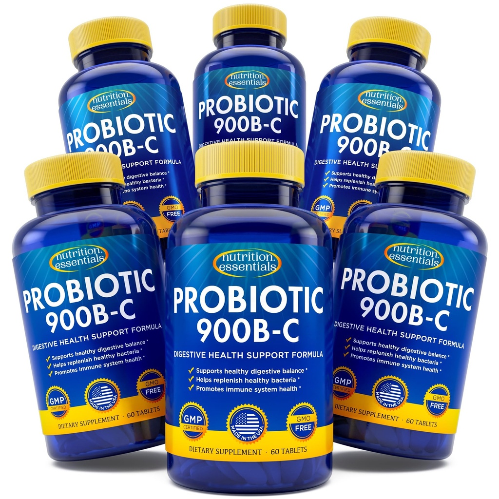 Nutrition Essentials Supplément alimentaire probiotique certifié GMP 6 bouteilles 360 capsules