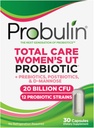 Probuline Total Soins Traitement urinaire des femmes = Prébiotiques + Probiotiques + Postbiotiques pour soutenir un microbiome vaginal sain - 20 milliards UFC - 12 souches - 30 capsules véganes