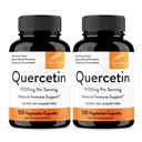 Sandhu's Quercetin Vegetarian Capsules Supplements 120 Count (Pack von 2) | Bioflavonoids for Immune Support & Respiratory Health, Seasonal Allergy Support | Quercitin for Men and Women
