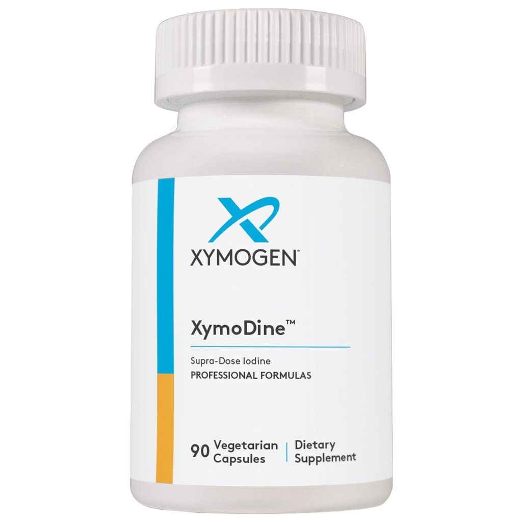 XYMOGEN XymoDine Iodine Supplement - Hohe Potenz Iodine 12.5 g zur Unterstützung gesunder Synthese von Schilddrüsen-Hormonen (90 vegetarische Kapseln)