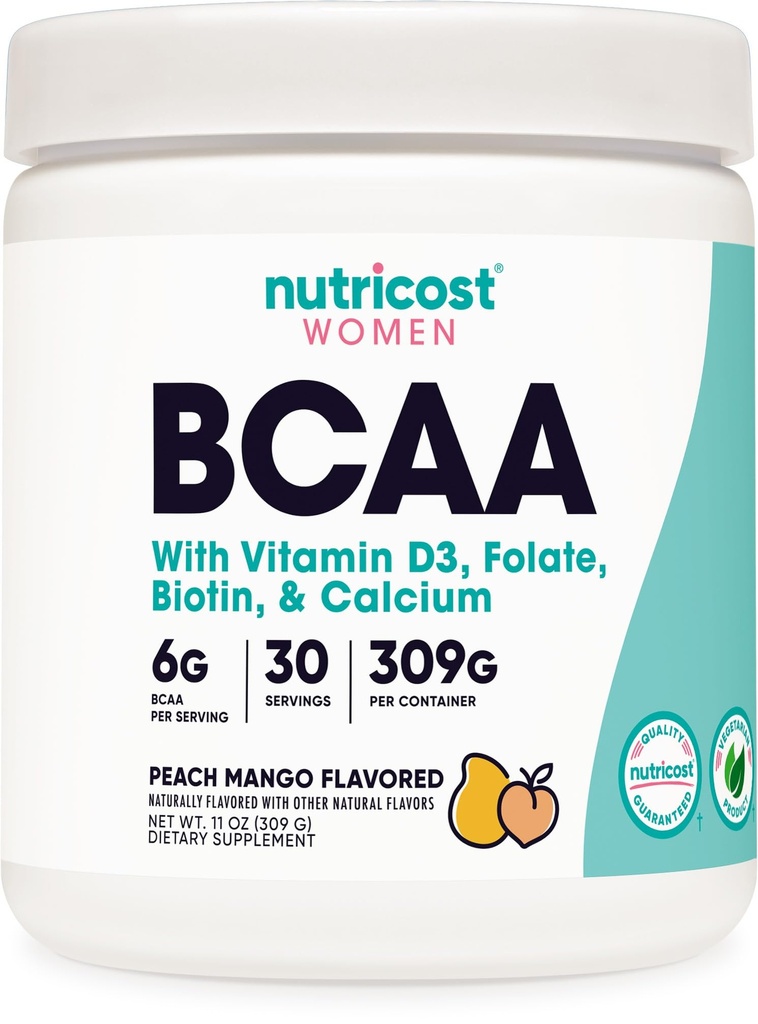 Nutricost BCAA für Frauen (Peach Mango, 30 Servierungen) - Speziell für Frauen - Non-GMO und Glutenfrei