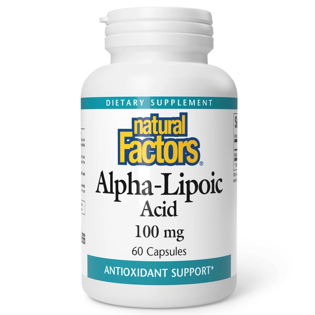 Natürliche Faktoren Alpha-Liponsäure 100mg Kapseln, 60-Count