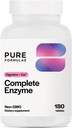 PureFormulas Complete Enzyme | Pancreatic Enzymes 1000mg (Full Strength) | Pancreatin Verdauungsergänzung mit Protease, Amylase & Lipase | Verdauungsunterstützung | Dairy, und Soy Free 180 Tablets