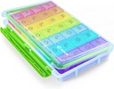AUVON iMedassist Hydratant-Proof Weekly Pill Organizer 4 fois par jour, grande boîte à pilules de 7 jours portable pour voyager avec des contenants amovibles individuels de pilules pour contenir des vitamines, des suppléments et des médicaments