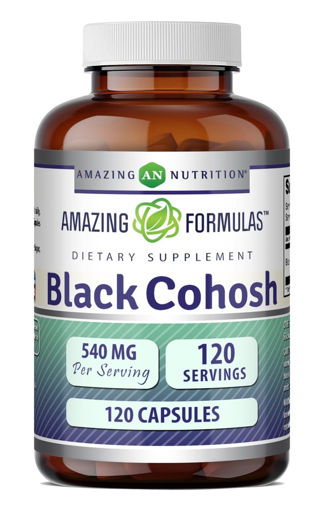 Erstaunliche Formeln Black Cohosh Supplement | 540 Mg pro Servieren | Kapseln | Non-GMO | Gluten-Free | Made in USA (1 Pack | 120 Count)