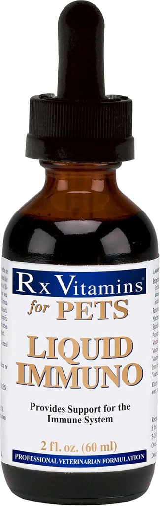 Rx Vitamine flüssige Immuno Hunde & Katzen Immununterstützung - Reishi Mushroom Plus L-Lysine für Katzen - Hunde Immunität Booster Supplement - Bacon Flavor - 2 Unzen.