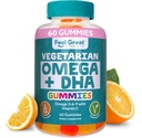 Spüren Sie große Omega & DHA-Gummien für Erwachsene Pflanzen basiert Omega 3 Fischöl Alternative | Vegetarisch | Vitamin C, Chia und Omega3, unterstützt Gehirn, Immune, Pränatal Funktionen, (60 Zähler)