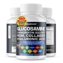 Glucosamin Chondroitinsulfat Methylsulfonylmethan Hyaluronsäure Turmeric Ginger Vitamin C, D3, Black Pepper -150 Kapseln- Made in USA