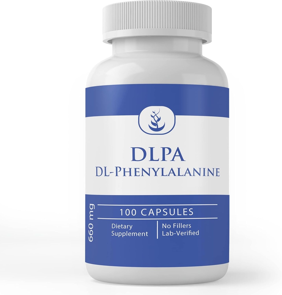 Ingrédients originaux purs DLPA DL-Phenylalanine, (100 capsules) Toujours purs, sans additifs ou remplisseurs, laboratoire vérifié
