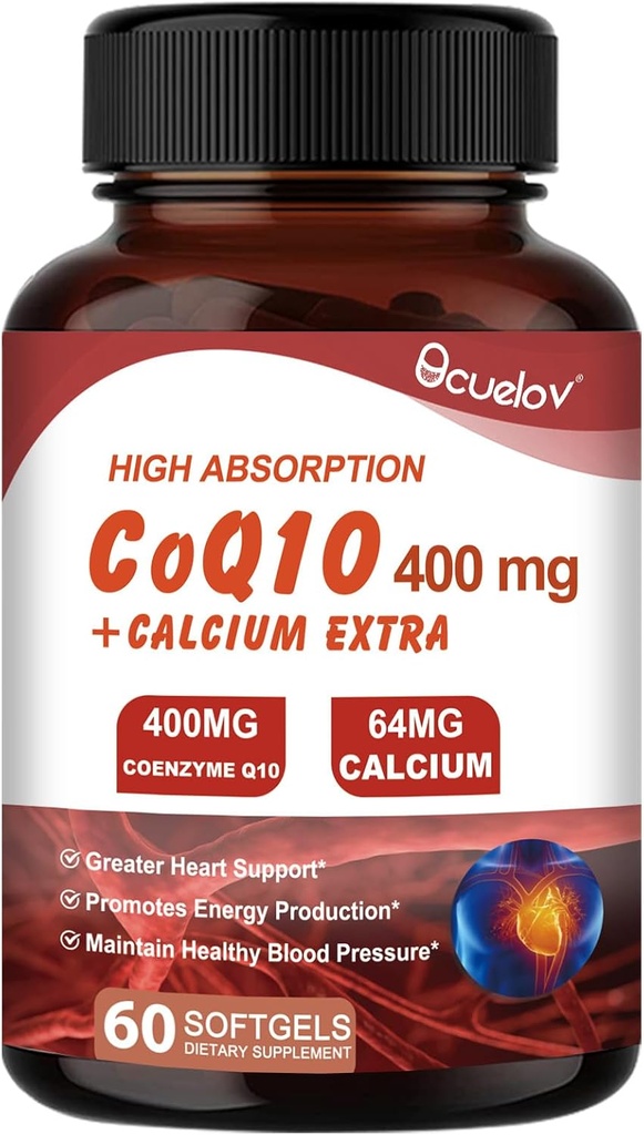 CoQ10 400mg Capsules, Coenzyme Q10 Suppléments d'absorption élevée.