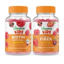 Lifeable Biotin Kids + Prebiotic Fiber Kids, Gummis Bundle - Große Verkostung, Vitamin Supplement, Glutenfrei, GMO frei, Kaugummi