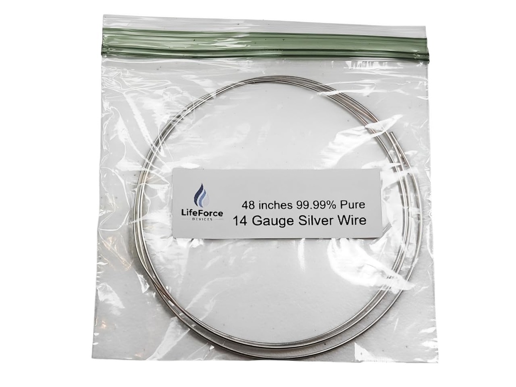 Fils générateurs d'argent pur – 9999 Électrodes d'argent – pré-cuits de 48 pouces 14 fils de jauge – convient aux générateurs LifeForce