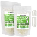 XPRS Nutra Vegan Größe 000 Getrennte Kapseln- 500 Count Premium Leere Kapseln Getrennt in Taschen - Klare leere Kapseln - 000 Tabletten für DIY Ergänzung Füllung