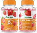 Lebensfähiges Vitamin D 5000 IU + Immununterstützung, Gummie Bundle - Große Verkostung, Vitaminergänzung, Glutenfrei, GMO frei, Kaugummi
