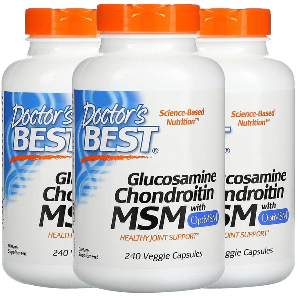 Doctor's BEST, (3 Pack Glucosamine Chondroitin MSM with OptiMSM, 240 Veggie Caps