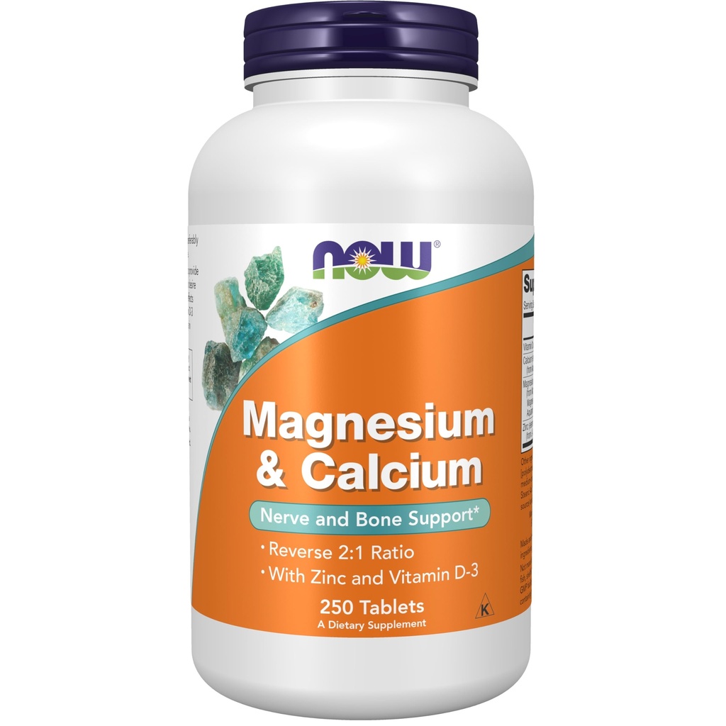 JETZT Nahrungsergänzungsmittel, Magnesium & Calcium, mit Zink und Vitamin D-3, Nerve und Knochenunterstützung*, 250 Tabletten