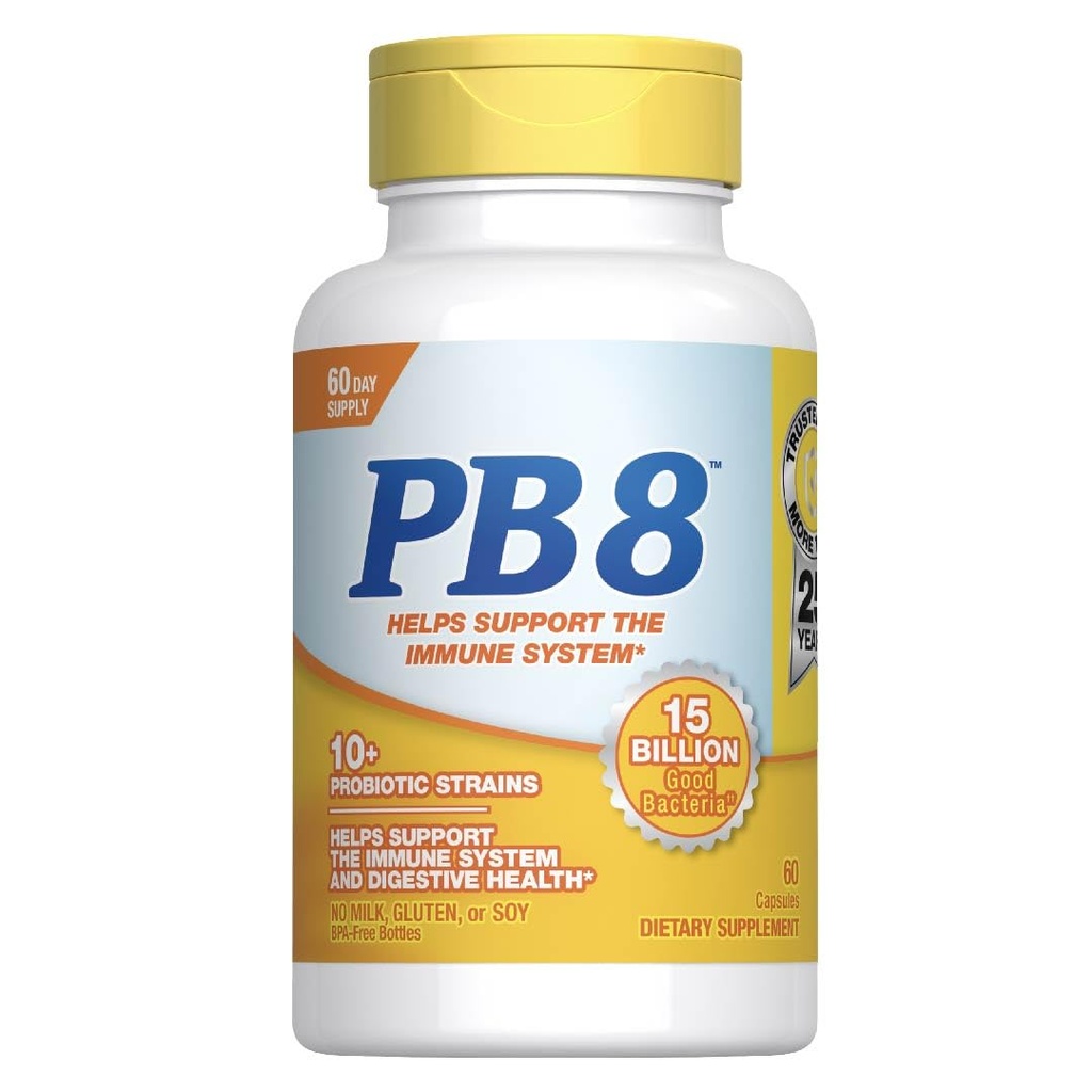 Nutrition maintenant PB 8 Système immunitaire probiotique et soutien digestif* Supplément alimentaire, 60 Nombre