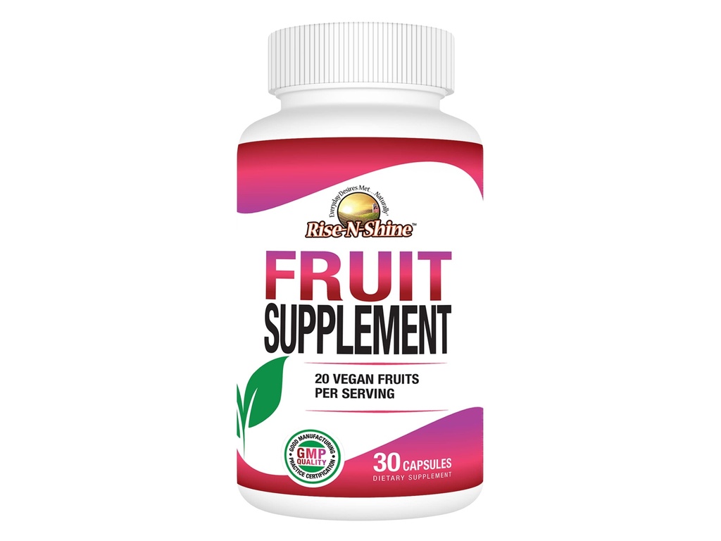 Rise-N-Shine Fruit Supplement mit 20 Fruchtmischung - Energie Vitamine für Frauen und Männer 30 Tage Versorgung (30 Kapseln)