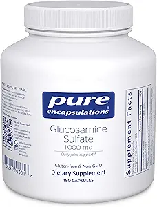 Encapsulations pures Sulfate de glucosamine 1 000 mg Supplément pour le soutien et la mobilité, la santé du cartilage et les tissus conjonctifs*