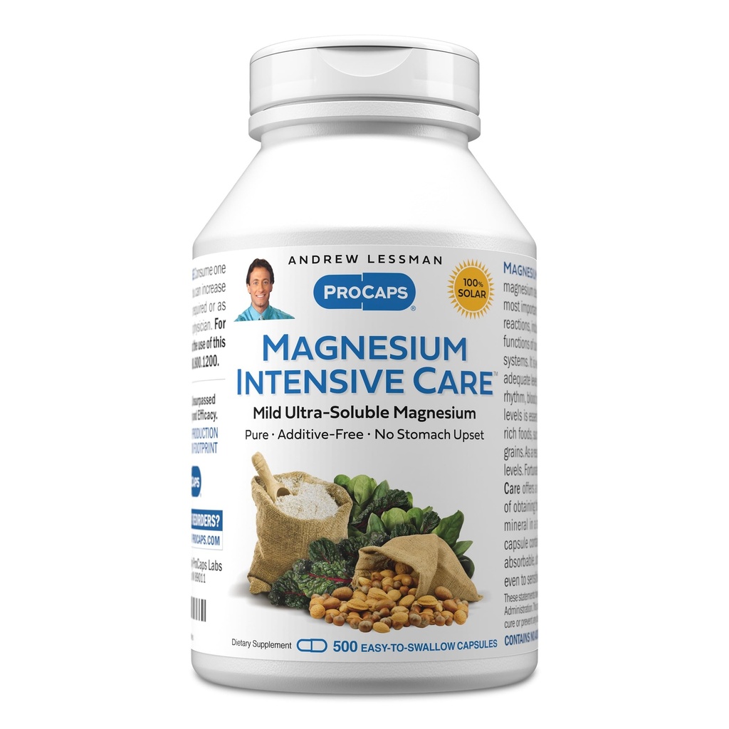 Andrew Lessman Magnesium Intensive Care 500 Kapseln – 200mg Mild Ultra-Soluble Magnesium, unterstützt Nerven, Muskeln, Gehirn und Herz, keine Zusatzstoffe, Schon die empfindlichsten Stomachs