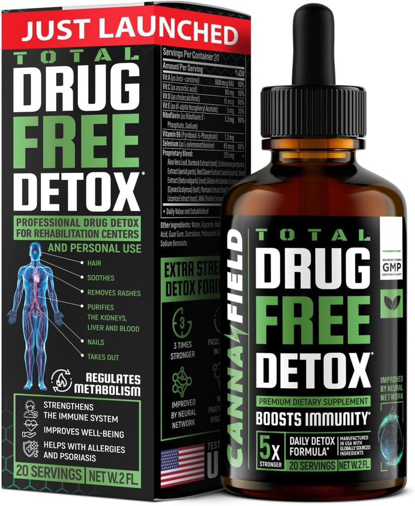 Body Cleanse Liquid Detox Drops, Leber, Gut Cleanse Detox & Repair mit Milchdistel, Premium Detox Supplement, 5-Days Detox