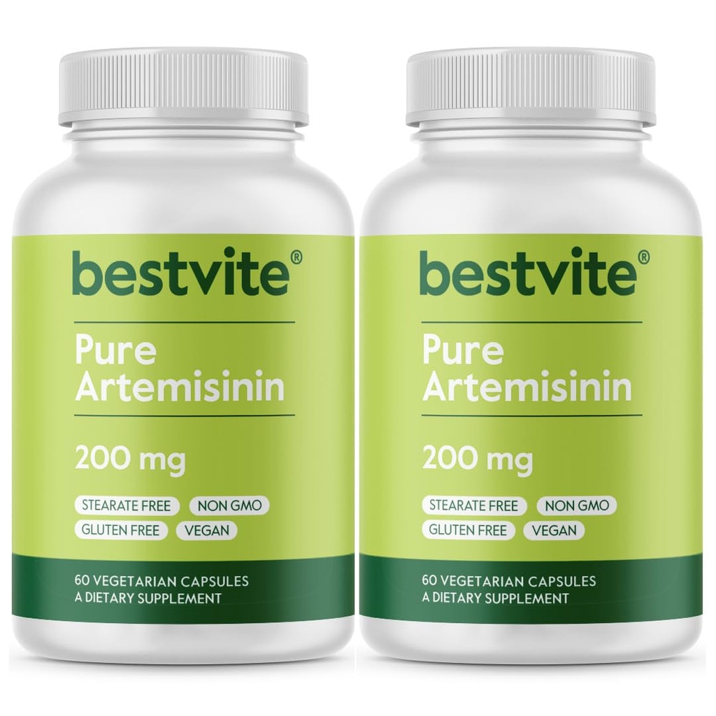 BESTVITE Artemisinin 200mg (120 Veg Caps) (60x2) - No Stearates - Vegan | Non GMO - Gluten Free - Immune Health* - From Sweet Wormwood (Artemisia Annua) - Easy to Swallow Capsules