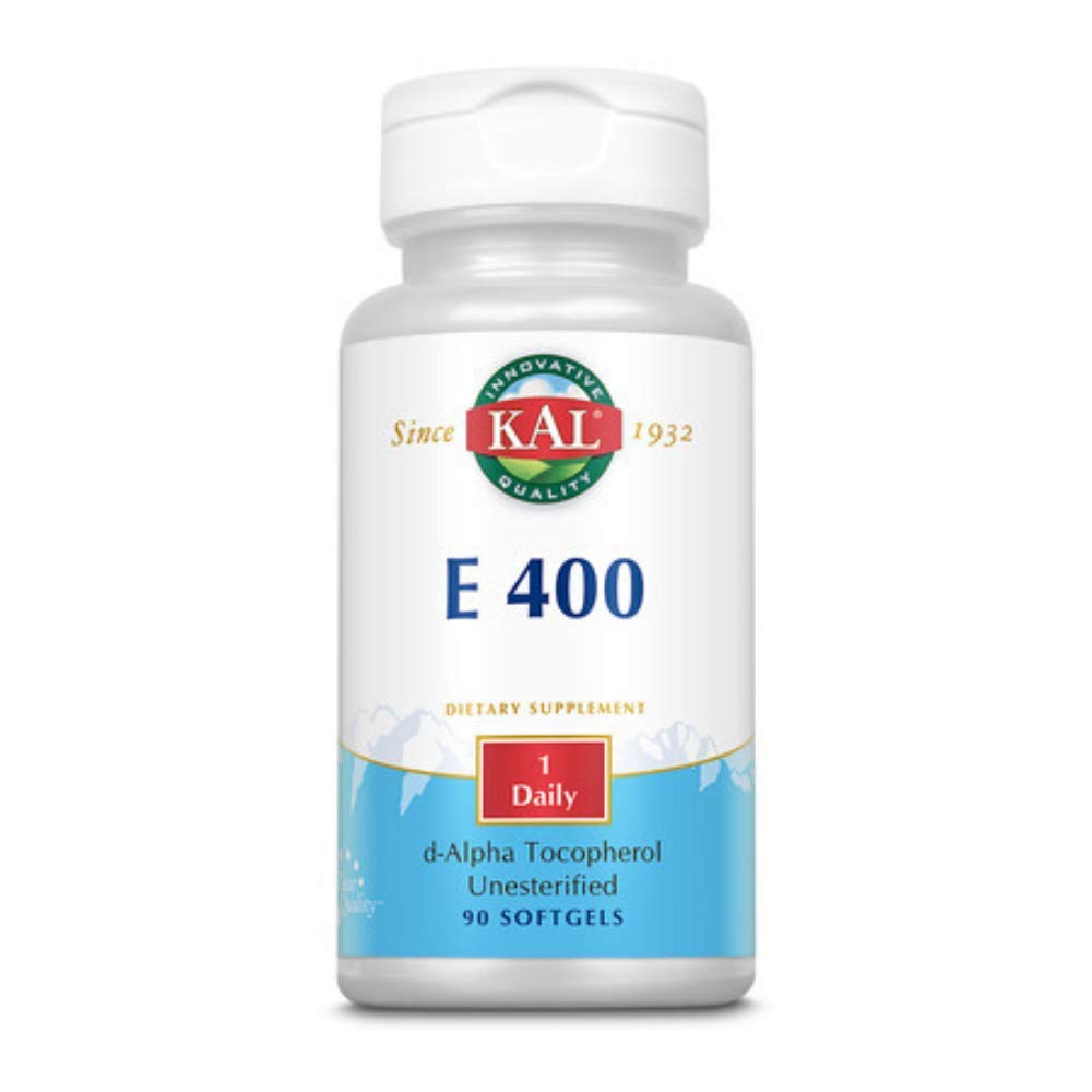 KAL E-400 D-Alpha Tocopherol 400 IU Softgels, 90 Graf