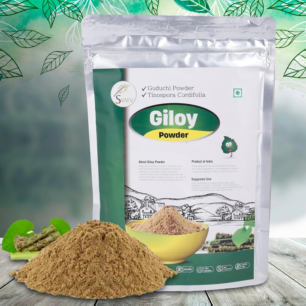 SVATV Giloy Powder-Tinospora cordifolia Stem Powder-Tinospora Supplément à base de plantes pour le soutien immunitaire Digestion